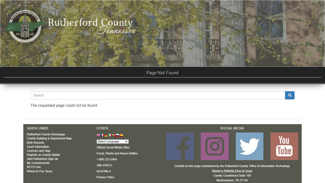 County Clerk - Homepage | Rutherford County, TN