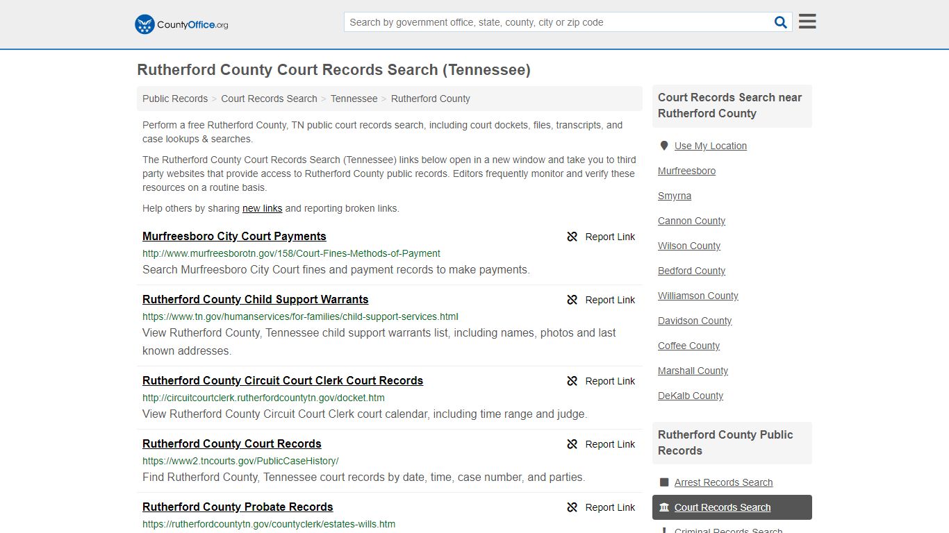 Court Records Search - Rutherford County, TN (Adoptions ...